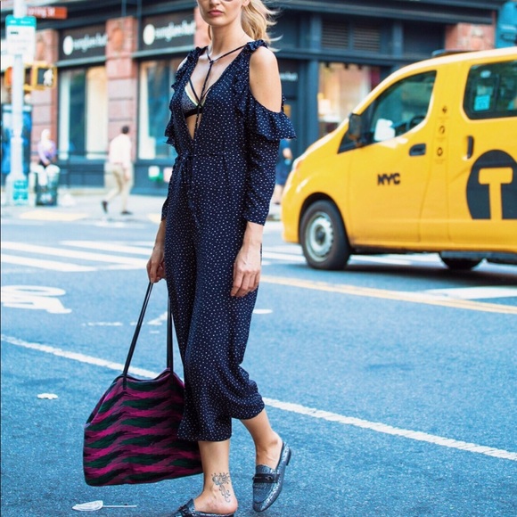 TOPSHOP Star-print ruffled crepe jumpsuit romper - Picture 12 of 12